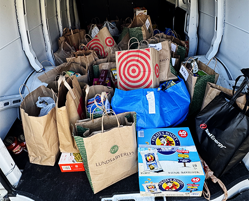 Food from the Blake and Breck Schools food Drive
